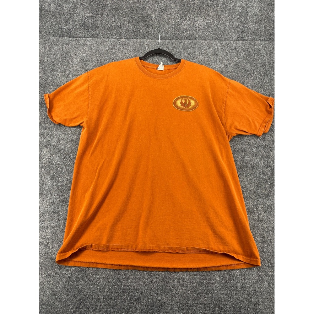 Ruger Firearms Graphic T-Shirt Mens XL Orange Rugged Reliable One Shot Tee XL